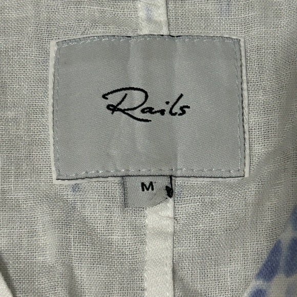 Women's Rails White/Blue Tie Dye Cropped Tie Shirt - MEDIUM - Picture 7 of 9